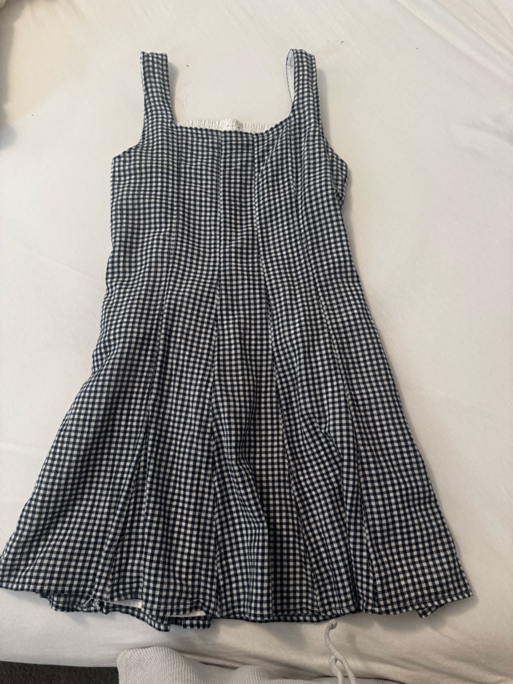 abercrombie kids navy and White Gingham fit and flare dress